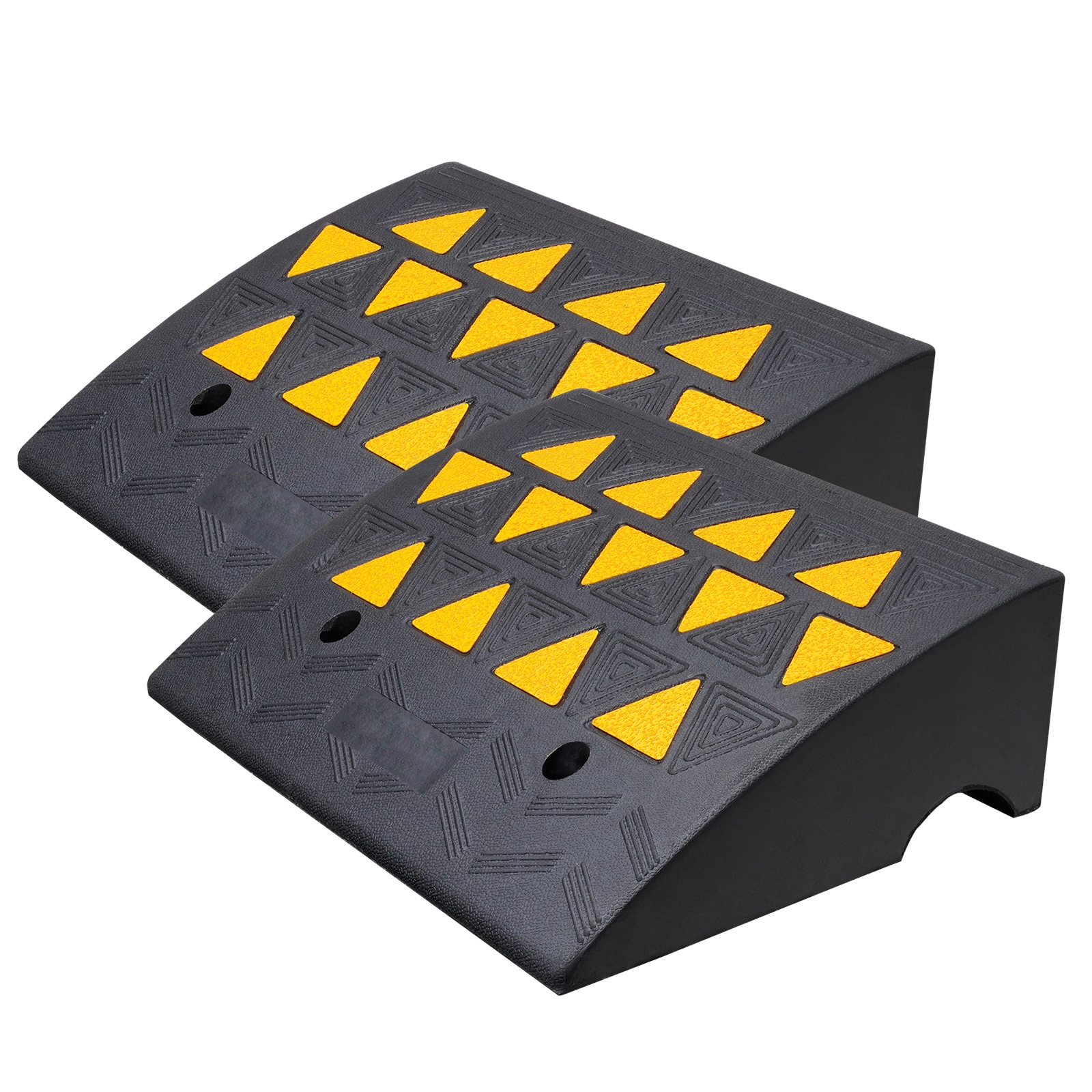 Heavy Duty Rubber Curb Ramp 2 Pack For Driveway And Threshold_voghion.com